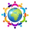 A peoples protection globe/Earth. Royalty Free Stock Photo