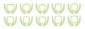 Vector green shields and laurel wreaths set. Royalty Free Stock Photo