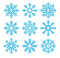 Snow flakes in blue color.