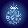 Christmas present ball made from snowflakes. Royalty Free Stock Photo
