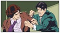 Business concept of two businessmen fighting. Stock illustration