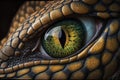 ntense Macro View of Snake\'s Eye Captured Through Lens, Generative AI