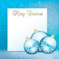 Illustration Christmas greeting card with balls and a piec Royalty Free Stock Photo