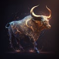 Exploring the Symbolism of the Astrological Taurus with a Striking Bull, Generative AI