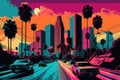 Californian Pop Art Cityscape: Vibrant and Retro, generativa ai