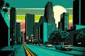 Californian Pop Art Cityscape: Vibrant and Retro, generativa ai