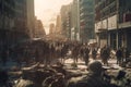 Surviving the Zombie Apocalypse: Cityscape Crowded with Zombies, Generative AI