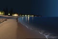 Serene Nighttime Scene of a Superior Sandy Beach, Generative AI Royalty Free Stock Photo