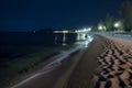 Serene Nighttime Scene of a Superior Sandy Beach, Generative AI Royalty Free Stock Photo