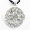 Elegant Silver Celtic Cross Pendant on White Background, Generative AI