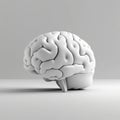 Minimalist White Brain on Empty Background: Clean and Simple Concept, generative ai