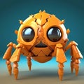 Single Cute and Fun Spider Character: Adorable Arachnid Illustration Generative AI