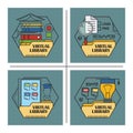 Stock illustration. Flat infographic. Virtual library