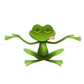 Stock Illustration Green Frog Meditates Royalty Free Stock Photo