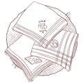 Handkerchief with monograms.