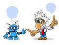 Stock Illustration Scientist and Robot