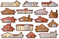 Stock illustration. A set of nice houses for design the project Royalty Free Stock Photo