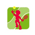 Stock Illustration Tennis Logo with Tennis Player Figure