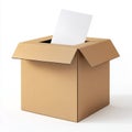 An Stock image of a brown ballot voting box, isolated with a transparent background Royalty Free Stock Photo