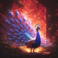 A Majestic Peacock in Full Glory Royalty Free Stock Photo