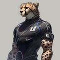 Dynamic Leopard in Running Gear