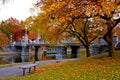 Stock image of fall foliage at Boston Public Garden