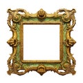 Antique Picture Frame: Isolated on White with Transparent Clipping Mask for Your Creative Designs Royalty Free Stock Photo