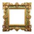 Antique Picture Frame: Isolated on White with Transparent Clipping Mask for Your Creative Designs Royalty Free Stock Photo