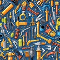 Hand Tools Assortment Background A Colorful and Detailed Illustration for Creative Projects Royalty Free Stock Photo