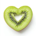 An Stock image of a heart-shaped kiwi slice, isolated on a transparent background Royalty Free Stock Photo
