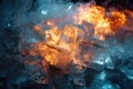 fire and ice, hot and cold concept. Bravery and Cowardice, Knowledge and Ignorance Royalty Free Stock Photo