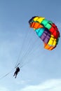 Stock image of parachuting over a sea, towing by a boat