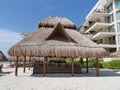 Stock image of tiki hut in the carribean