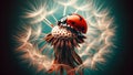 Whimsical Fluff: Macro Beauty of a Ladybug on a Dandelion Sphere
