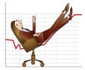Stock infographics. Businessman put his feet on the growing schedule