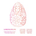 Stock isolated easter doodl egg with place for text. Royalty Free Stock Photo