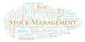 Stock Management word cloud, made with text only.