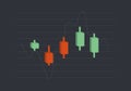 Stock market chart or crypto, forex trading graph with green and red japanese candlesticks for financial and business