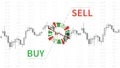 Stock market chart with graphic elements vector illustration