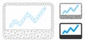 Stock Market Chart Vector Mesh 2D Model and Triangle Mosaic Icon