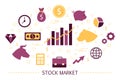 Stock market concept. Bull and bear strategy. Financial Royalty Free Stock Photo