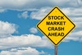 Stock Market Crash Ahead Warning Sign Royalty Free Stock Photo