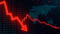 Stock Market Crash with Red Downward Trend Graph Royalty Free Stock Photo