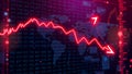 Stock Market Crash with Red Downward Trend Graph Royalty Free Stock Photo