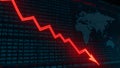 Stock Market Crash with Red Downward Trend Graph Royalty Free Stock Photo
