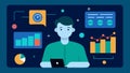 Stock Market Dashboard Create an illustration of a digital dashboard displaying various financial indicators with an AI