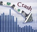 Stock market dollar crash Royalty Free Stock Photo