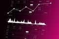 Stock market graph analysis in color background Royalty Free Stock Photo