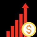 Stock market graphic showing growing rates