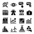 Stock market icon set. Vector illustration Royalty Free Stock Photo